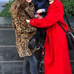 Zara leopard winter coat, size xs, great condition